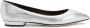 Giuseppe Zanotti Leren ballerina's Zilver - Thumbnail 1