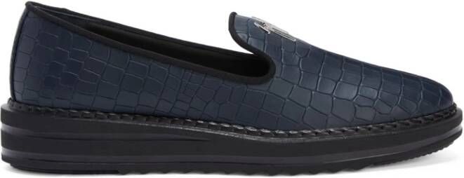 Giuseppe Zanotti Leren loafers Blauw