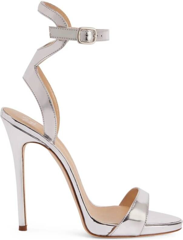 Giuseppe Zanotti Leren sandalen Zilver