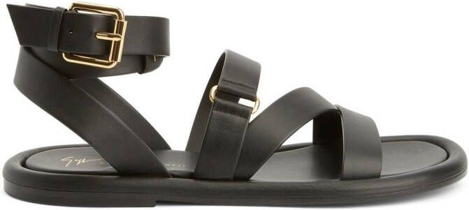 Giuseppe Zanotti Leren sandalen Zwart