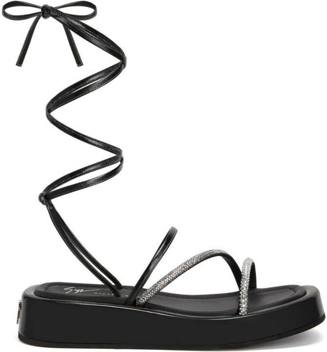 Giuseppe Zanotti Leren sandalen Zwart