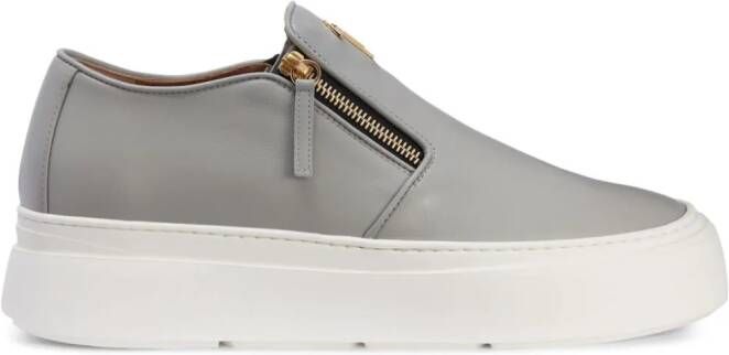 Giuseppe Zanotti Leren sneakers Grijs