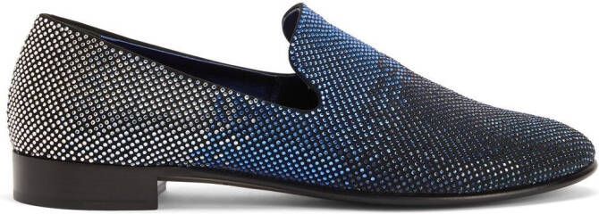 Giuseppe Zanotti Lewis loafers verfraaid met kristallen Blauw