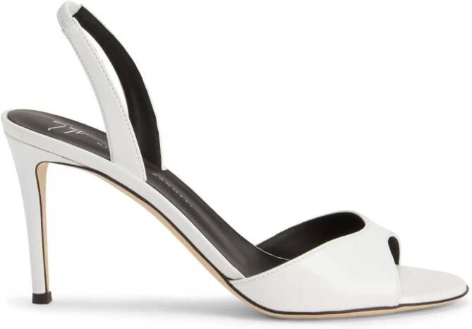 Giuseppe Zanotti Lilibeth 70mm leren slingback sandalen Wit