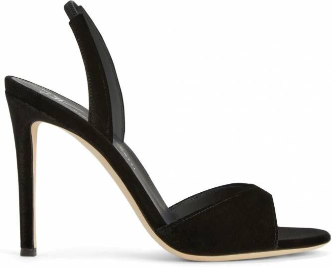 Giuseppe Zanotti Lilibeth fluwelen slingback sandalen Zwart