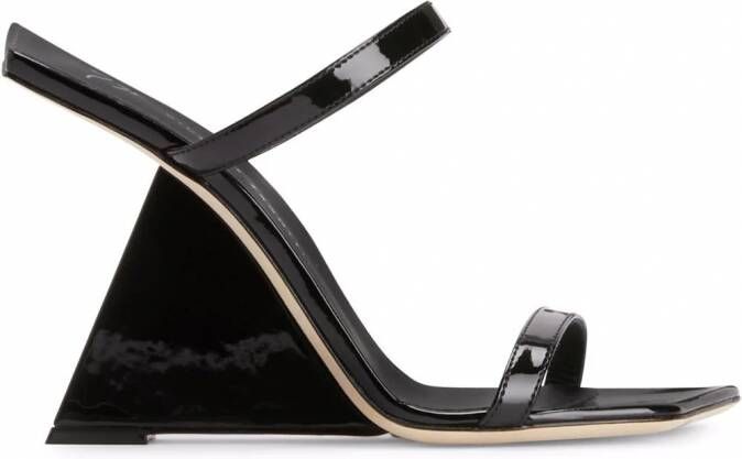Giuseppe Zanotti 105 mm Lilii Borea sandalen met sleehak Zwart