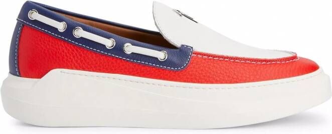 Giuseppe Zanotti Loafers met colourblocking Wit