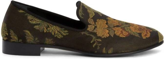 Giuseppe Zanotti Loafers met geborduurde bloemen Veelkleurig