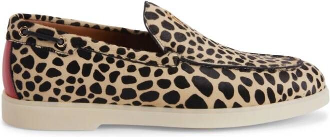 Giuseppe Zanotti Loafers met luipaardprint Beige