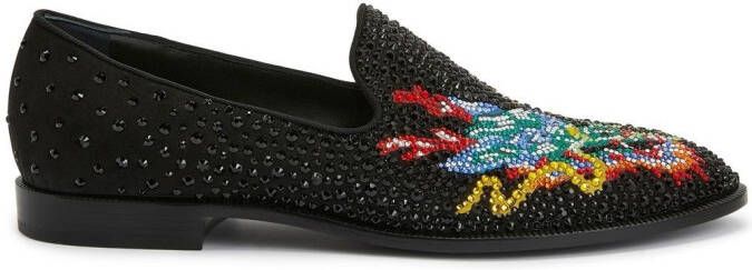 Giuseppe Zanotti Loafers verfraaid met stras Zwart