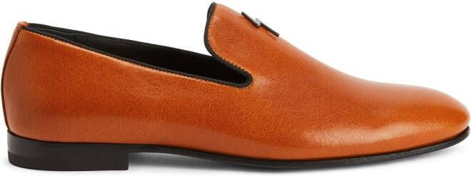 Giuseppe Zanotti Loafers met logoplakkaat Oranje