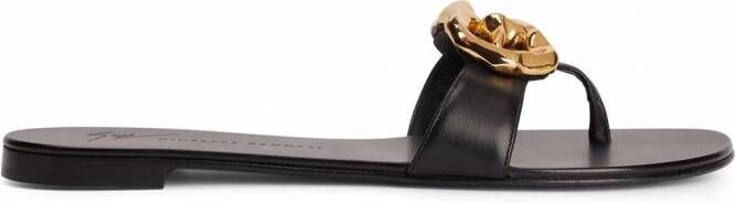 Giuseppe Zanotti Lyra Zali verfraaide slippers Zwart