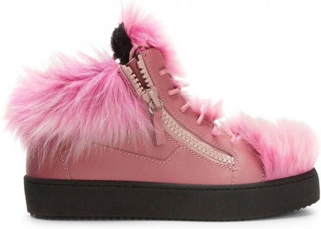 Giuseppe Zanotti Marlena Winter mid-top sneakers Roze