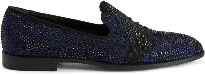 Giuseppe Zanotti Marthinique loafers verfraaid met kristallen Blauw