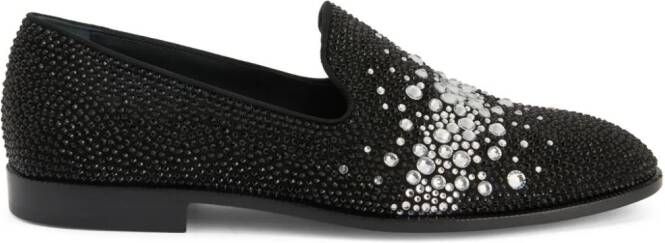 Giuseppe Zanotti Marthinique loafers verfraaid met stras Zwart