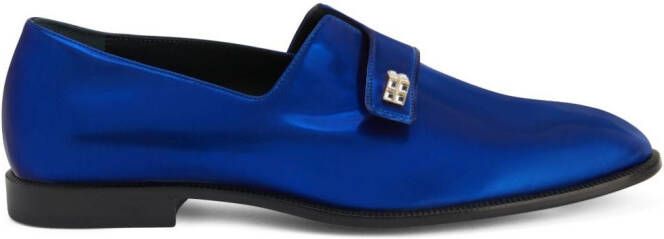 Giuseppe Zanotti Marty loafers met metallic-effect Blauw