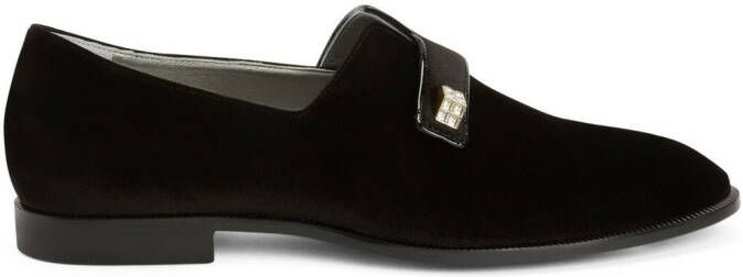 Giuseppe Zanotti Marty fluwelen loafers Zwart