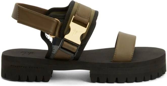 Giuseppe Zanotti Mederick leren sandalen Groen