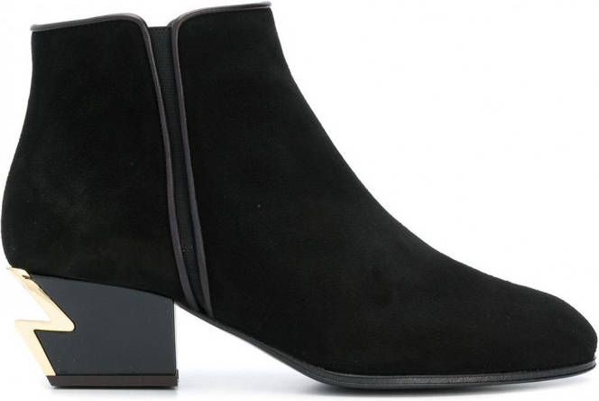 Giuseppe Zanotti metallic laarzen met ronde neus Zwart