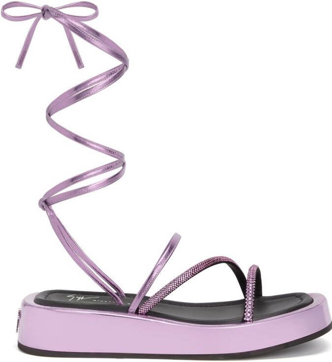 Giuseppe Zanotti Metallic sandalen Roze