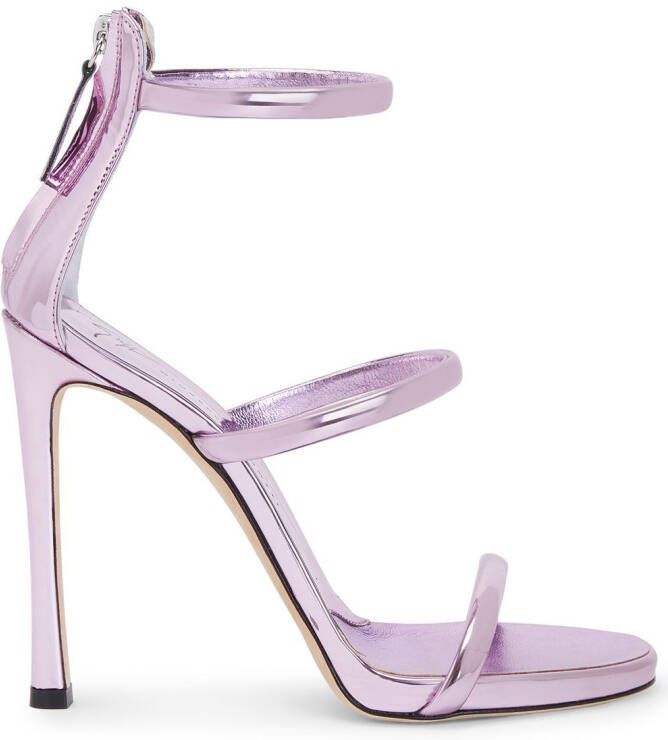 Giuseppe Zanotti Metallic stiletto sandalen Roze