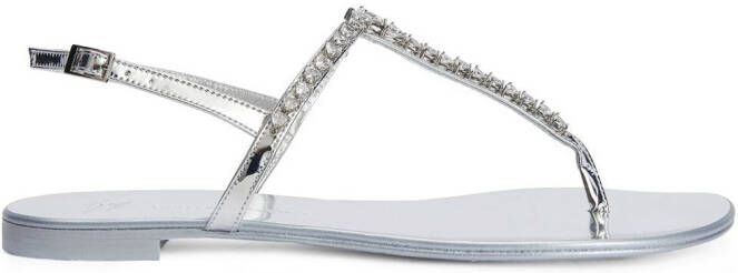 Giuseppe Zanotti Minnah sandalen verfraaid met kristallen Zilver