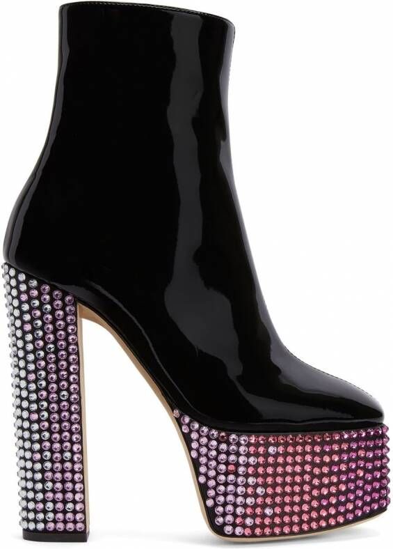 Giuseppe Zanotti Morgana Strass laarzen Zwart