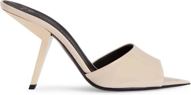 Giuseppe Zanotti Mystero 90 mm leren muiltjes Beige