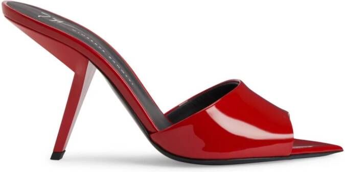 Giuseppe Zanotti Mystero 90 mm leren muiltjes Rood