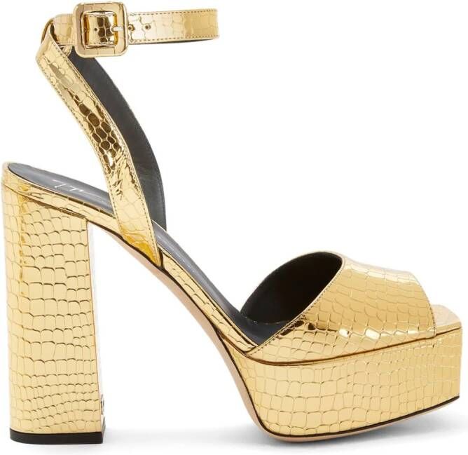 Giuseppe Zanotti New Betty leren sandalen Goud