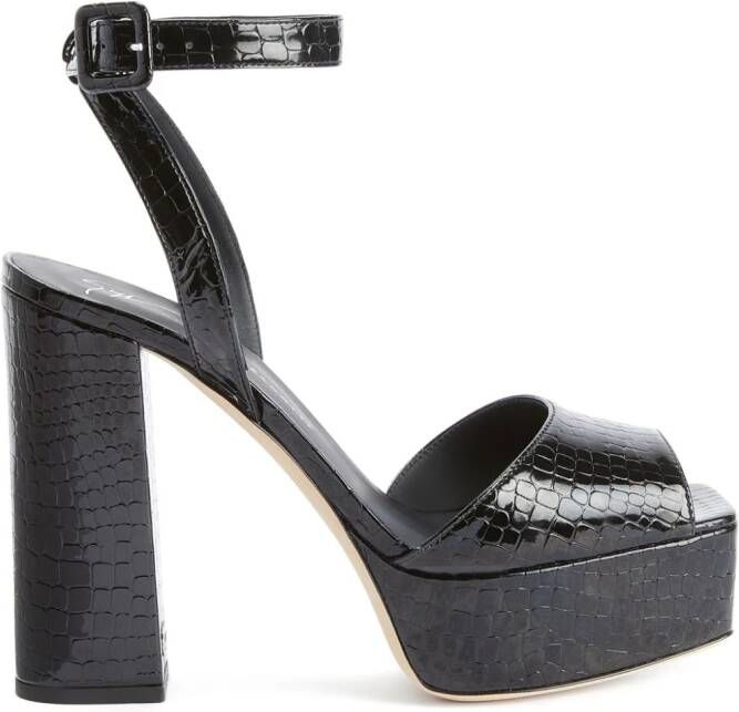 Giuseppe Zanotti New Betty leren sandalen Zwart