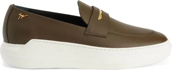 Giuseppe Zanotti New Conley leren loafers Groen