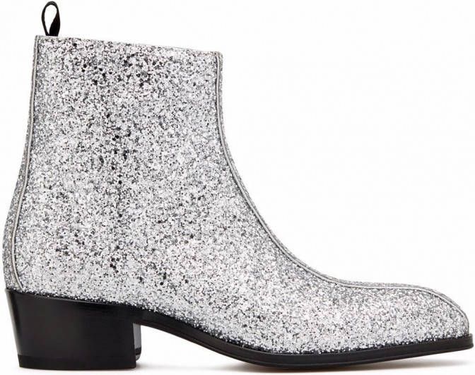 Giuseppe Zanotti New York enkellaarzen met glitter Metallic