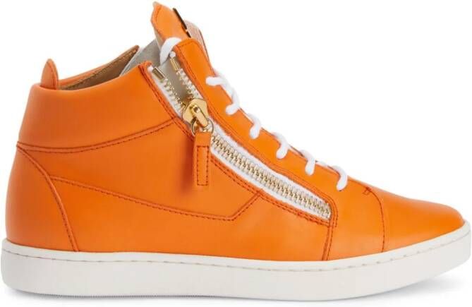 Giuseppe Zanotti Nicki leren sneakers Oranje