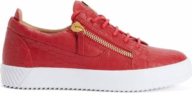 Giuseppe Zanotti Nicki leren sneakers Rood