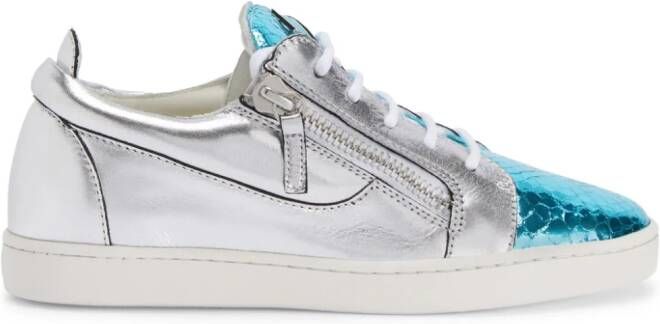 Giuseppe Zanotti Nicki leren sneakers Zilver