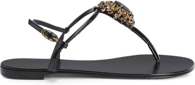 Giuseppe Zanotti Odam sandalen verfraaid met kristal Zwart