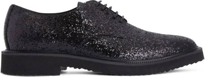 Giuseppe Zanotti Oxford schoenen met glitter detail Zwart