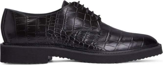 Giuseppe Zanotti Oxford schoenen met krokodillenleer-effect Zwart