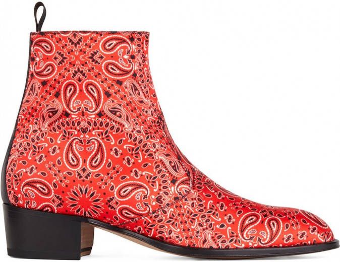 Giuseppe Zanotti Enkellaarzen met luipaardprint Rood