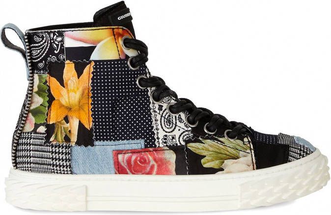 Giuseppe Zanotti Sneakers met patchwork Zwart