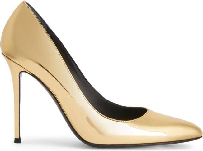 Giuseppe Zanotti Pumps met lakleren hak Goud