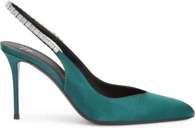 Giuseppe Zanotti Rachyl satijnen pumps Groen
