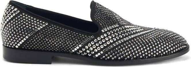 Giuseppe Zanotti Raimond loafers verfraaid met kristallen Zwart