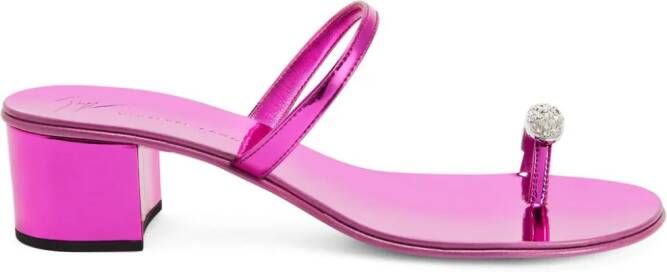 Giuseppe Zanotti Ring 40mm leren sandalen Roze