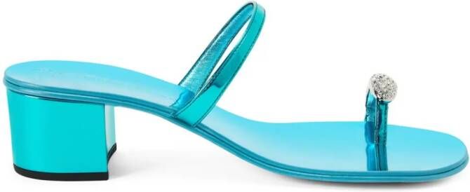 Giuseppe Zanotti Ring 40mm leren sandalen Blauw