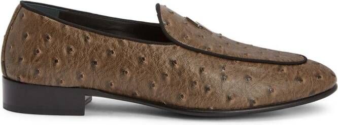 Giuseppe Zanotti Rudolph leren loafers Bruin