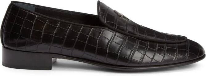 Giuseppe Zanotti Rudolph leren loafers Zwart