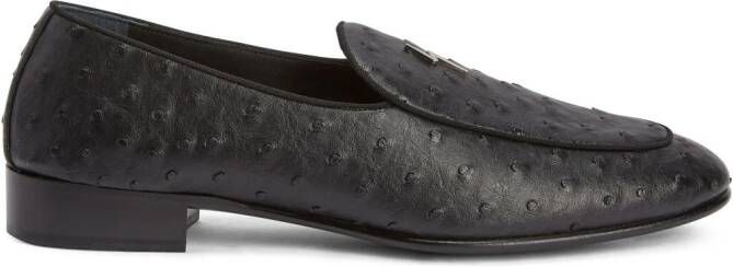 Giuseppe Zanotti Rudolph leren loafers Zwart