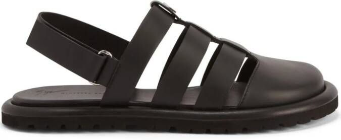 Giuseppe Zanotti Rusery leren sandalen Zwart